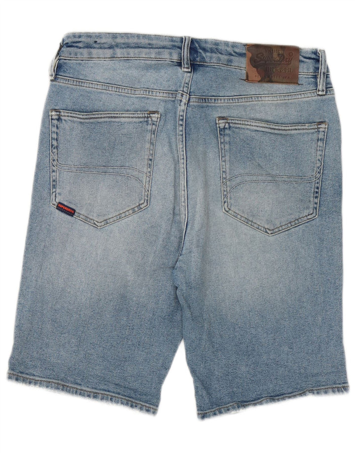 Shorts jeans masculino Superdry W32 algodão azul médio