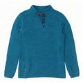 Moletom feminino Mountain Warehouse com gola redonda e botão UK 12 azul médio
