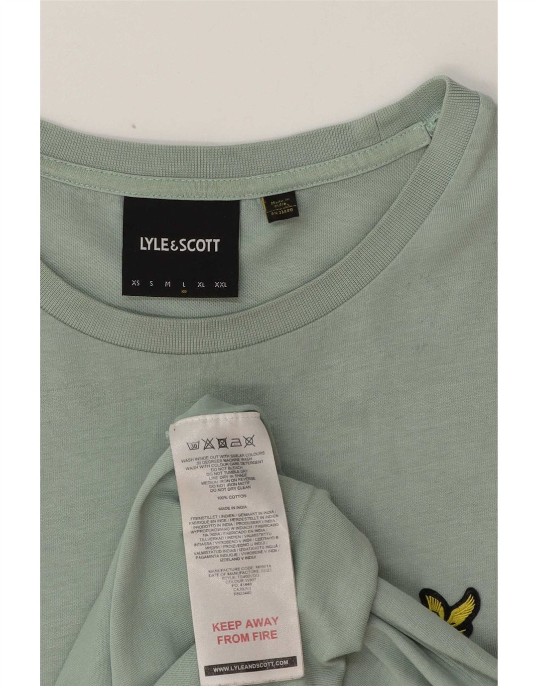 Camiseta masculina Lyle & Scott grande algodão verde