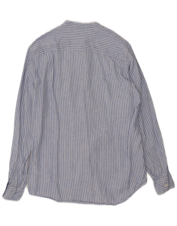 Camisa regular feminina PEPE Jeans UK 10 linho listrado azul pequeno
