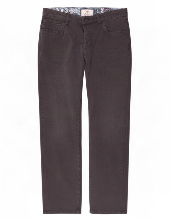 Calça casual reta masculina Fat Face W36 L32 algodão azul marinho