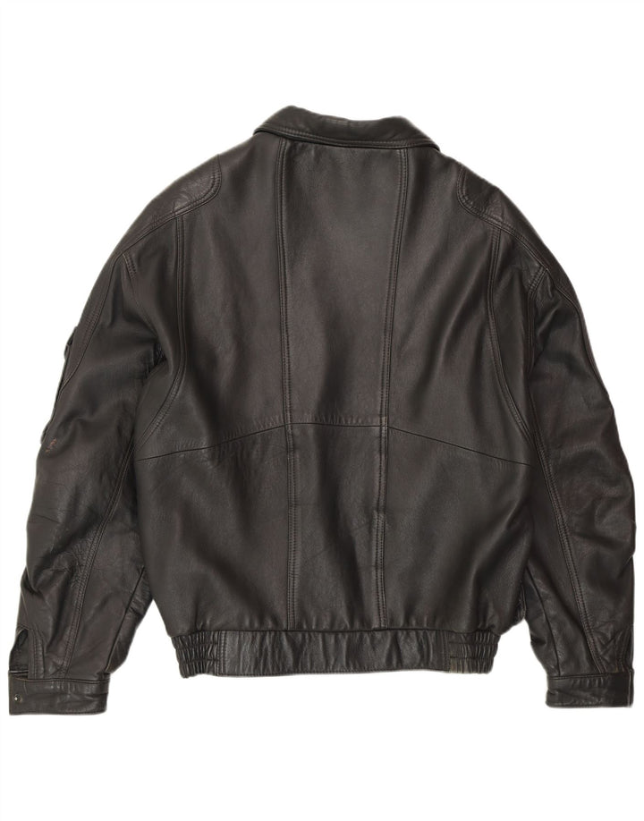 Jaqueta de couro masculina FATIGUE UK 38 couro preto médio