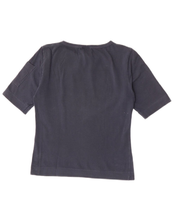 Lee Camiseta Feminina Crop Graphic Top Reino Unido 14 Grande Azul Marinho