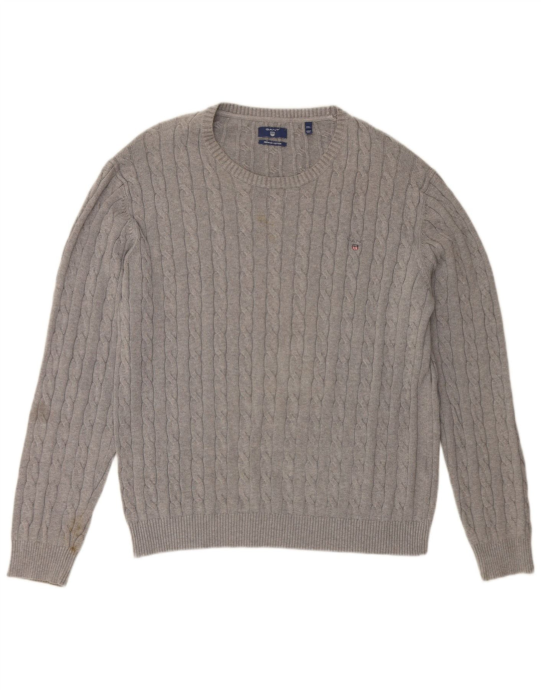 Suéter masculino GANT com gola redonda 3XL algodão cinza