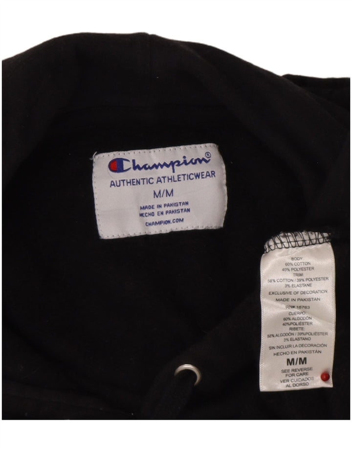 CHAMPION Suéter masculino com capuz médio algodão preto