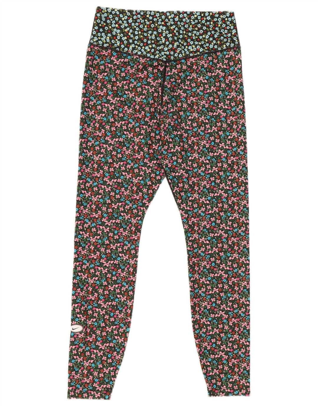 Nike Womens Dri Fit Leggings UK 14 Médio Poliéster Floral Multicolorido