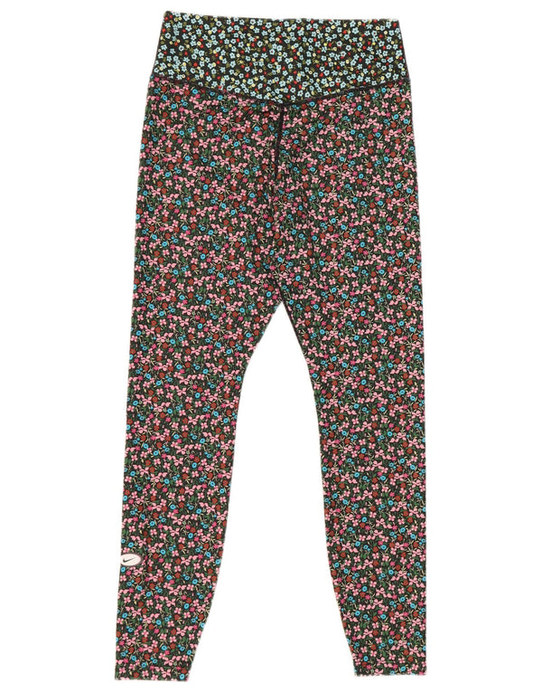 Nike Womens Dri Fit Leggings UK 14 Médio Poliéster Floral Multicolorido