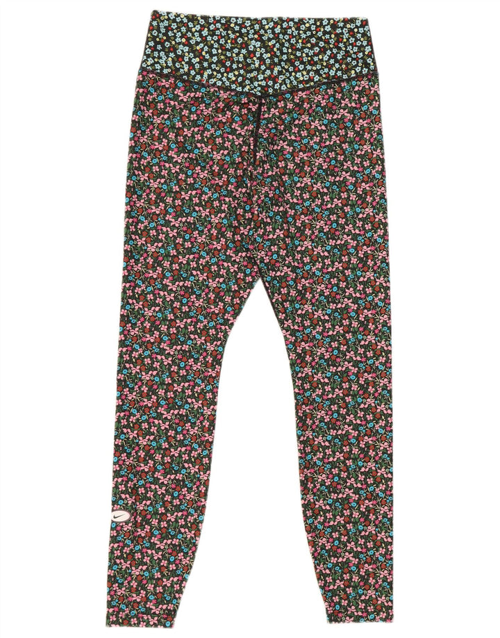 Nike Womens Dri Fit Leggings UK 14 Médio Poliéster Floral Multicolorido