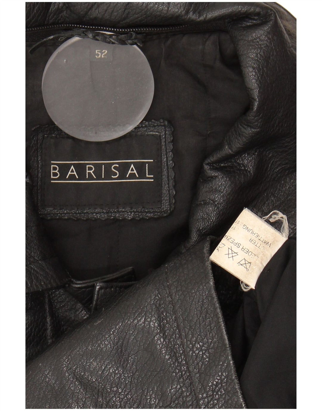 Jaqueta masculina de couro BARISAL IT 52 XL couro preto