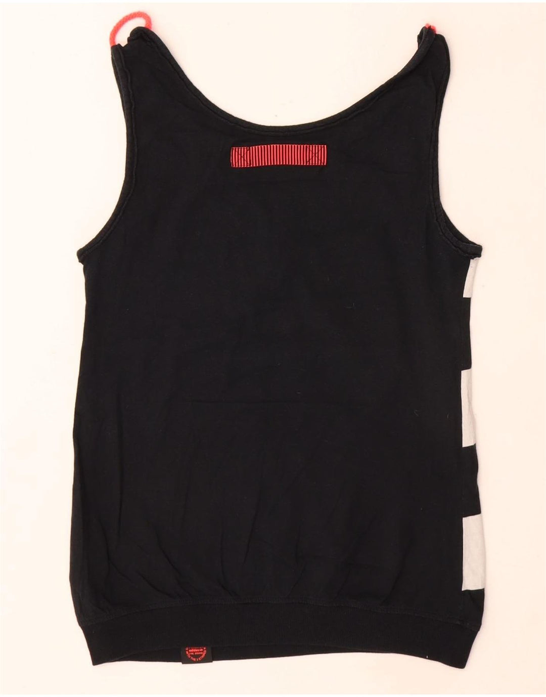 Adidas Womens Crop Graphic Vest Top EU 38 Pequeno Preto Colourblock Algodão