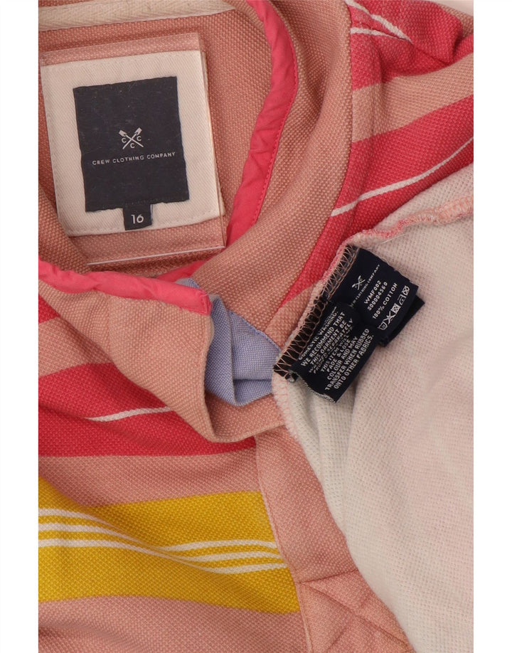 CREW CLOTHING Suéter feminino com capuz UK 16 grande listrado multicolorido