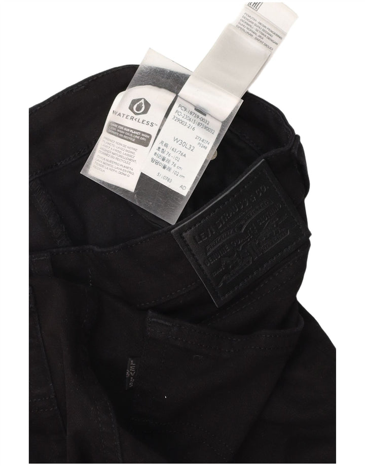 Calça jeans feminina LEVI'S 725 cintura alta bootcut W30 L32 algodão preto