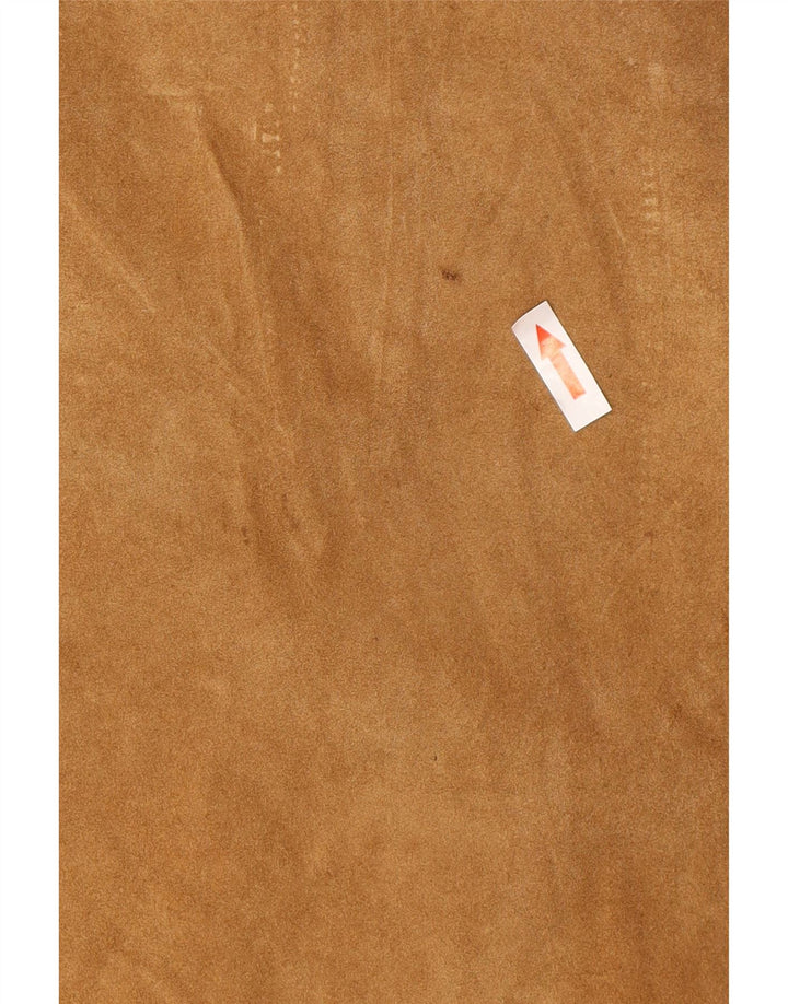 Jaqueta masculina de camurça Marlboro Classics UK 40 grande couro bege