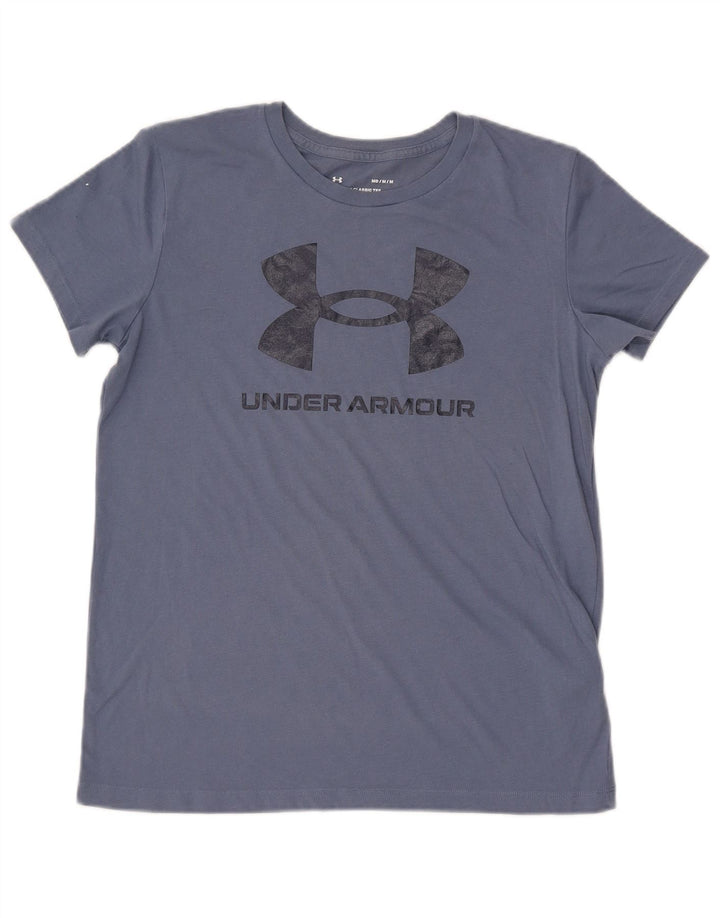 Camiseta gráfica masculina Under Armour Top médio algodão azul