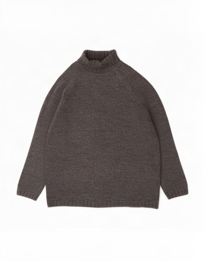 Suéter masculino Marks & Spencer St. Michael com gola redonda, lã cinza grande