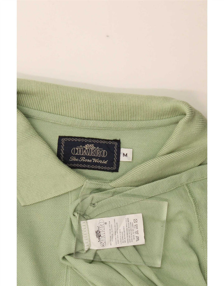 Camisa polo masculina de manga comprida Charro algodão verde médio
