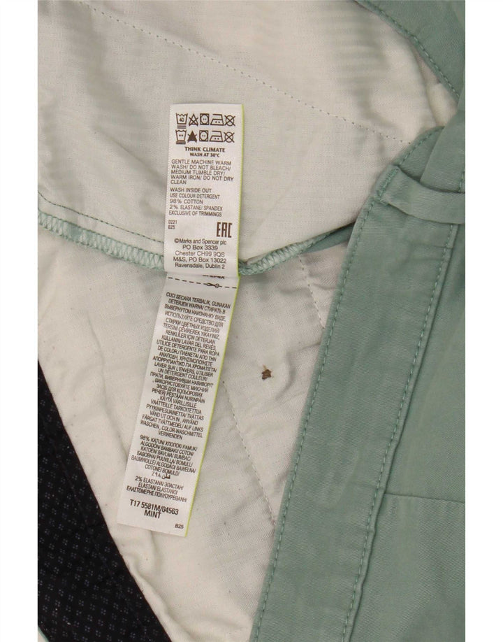 Shorts chino masculino Marks & Spencer W34 grande algodão verde