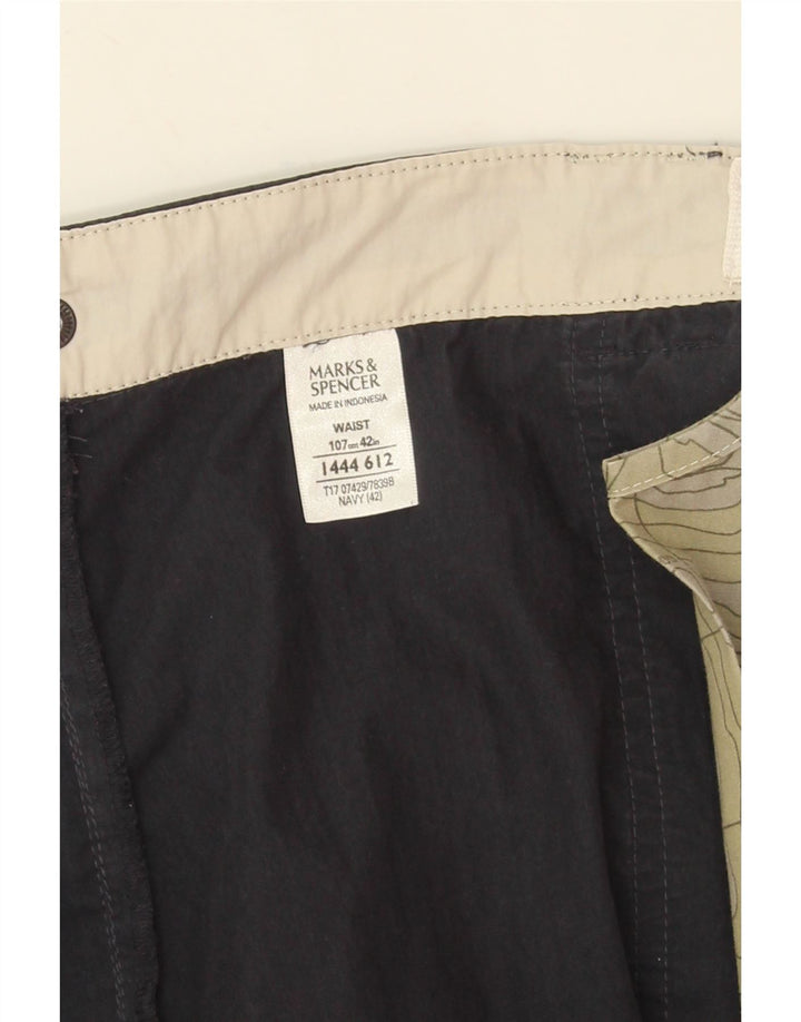 Shorts cargo masculino Marks & Spencer W42 2XL algodão azul marinho