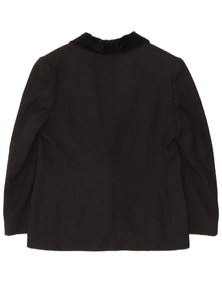 Luisa Spagnoli Jaqueta blazer feminina com 1 botão IT 50 grande acetato preto