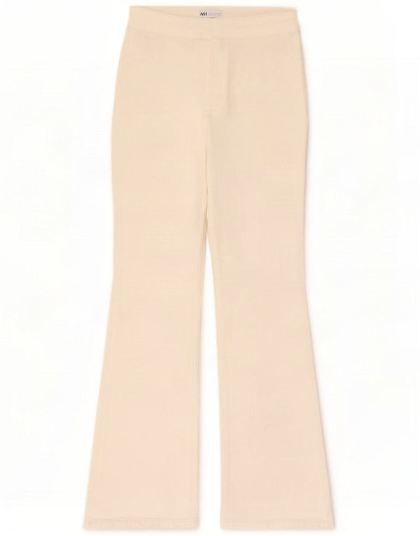 Zara Jeans femininos de cintura alta alargados UE 42 Grande W32 L34 Branco