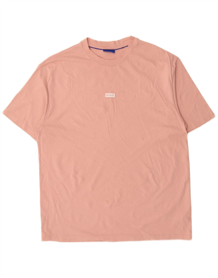 Camiseta gráfica masculina HUGO BOSS Top XL algodão rosa
