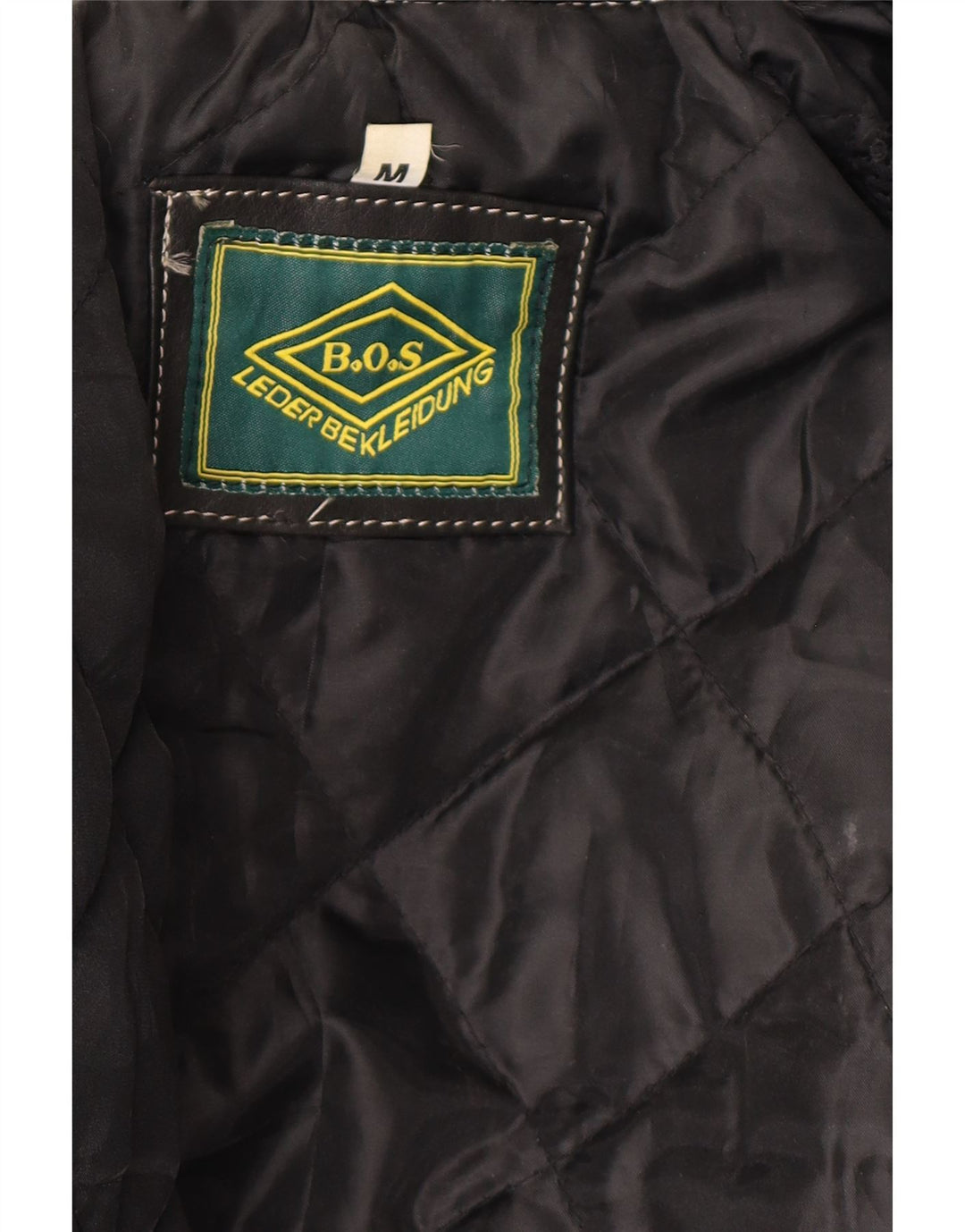 Jaqueta de couro masculina vintage para motociclista Reino Unido 38 couro colorblock preto médio