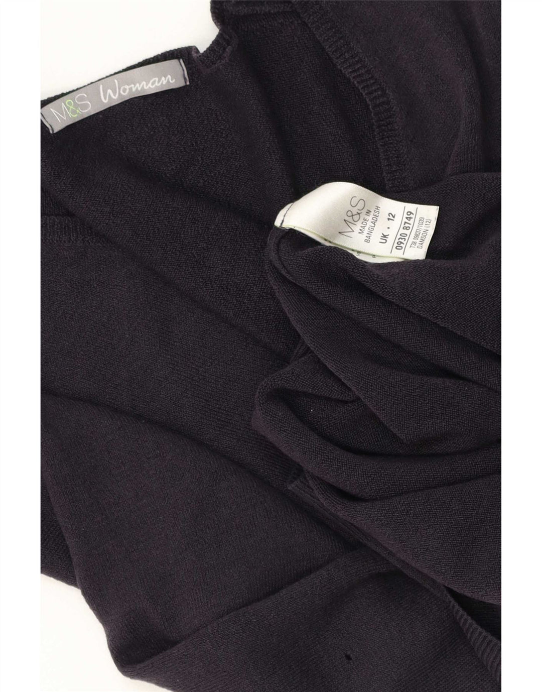 Suéter feminino Marks & Spencer com decote em V Reino Unido 12 médio azul marinho acrílico