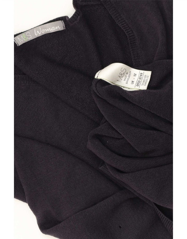 Suéter feminino Marks & Spencer com decote em V Reino Unido 12 médio azul marinho acrílico