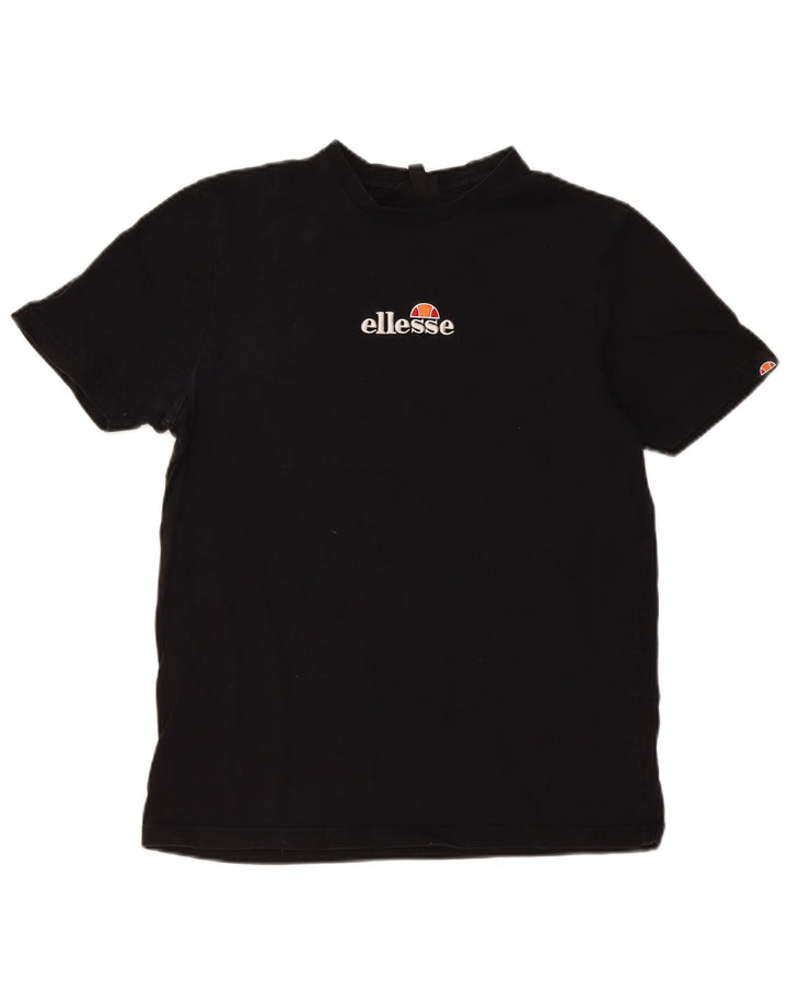 Ellesse Camiseta Masculina Slim Fit Top Grande Algodão Preto