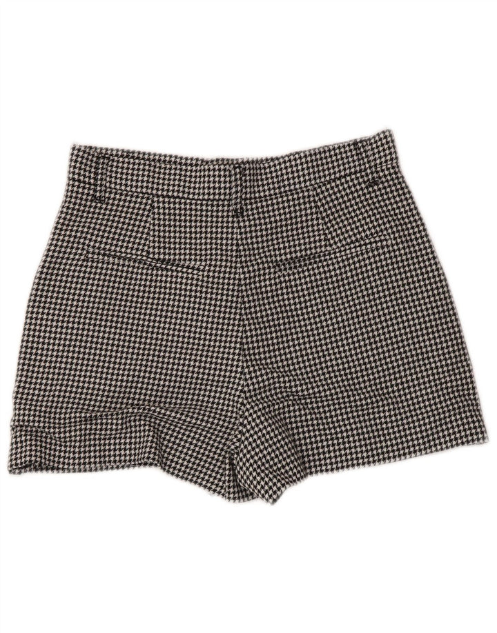 Zara Shorts Chino Feminino Pequeno W26 Preto Houndstooth