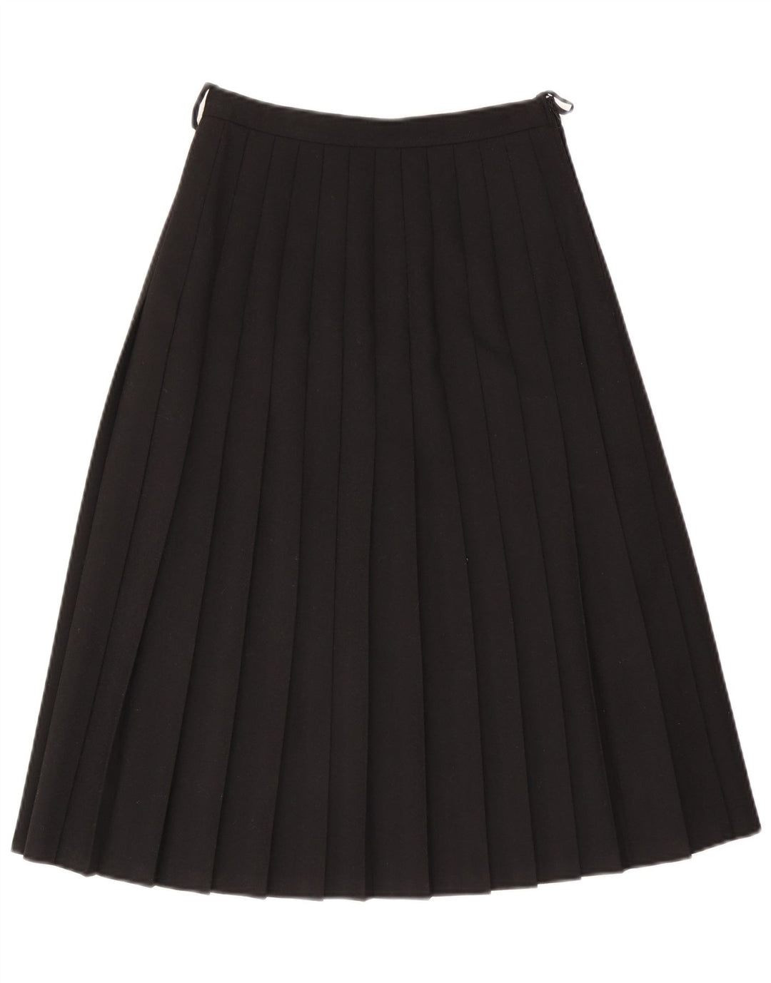 Saia feminina VINTAGE de cintura alta com faca plissada UE 40 médio W26 lã preta