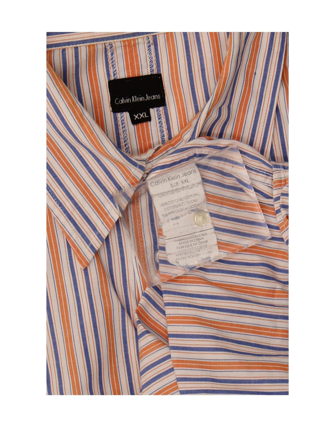 Camisa masculina CALVIN KLEIN JEANS 2XL algodão listrado multicolorido