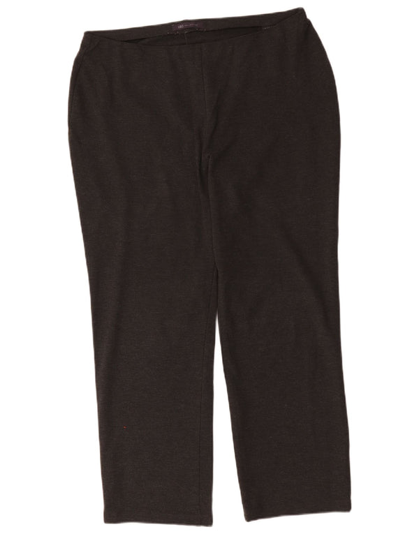 Calça casual regular feminina Marks & Spencer Reino Unido 16 grande W34 L28 cinza