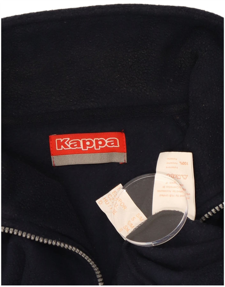 Kappa Mens Zip Neck Fleece Jumper Pequeno Poliéster Azul Marinho