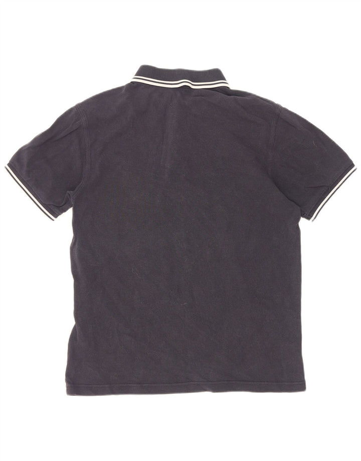 Camisa polo masculina Fred Perry média listrada azul marinho de algodão