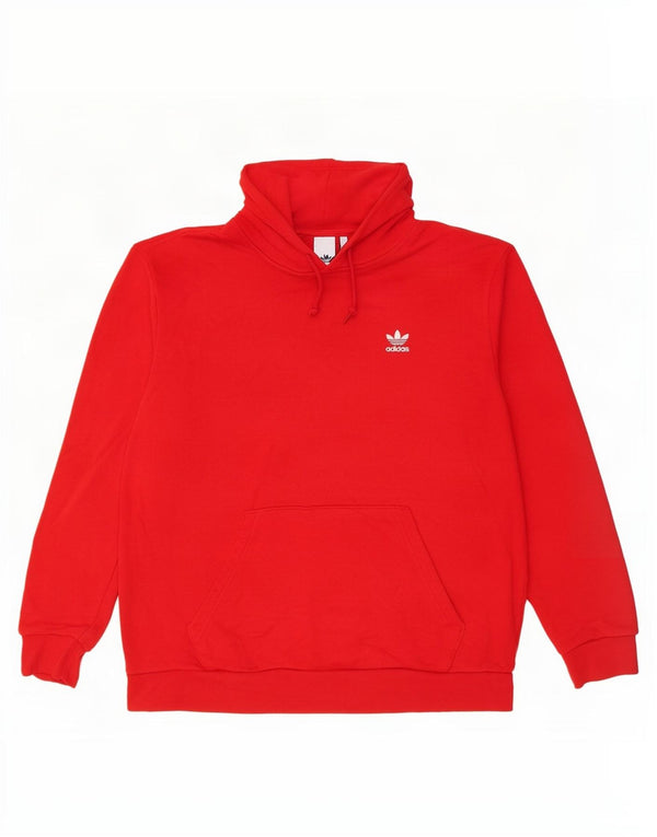 Adidas Mens Hoodie Jumper Grande Algodão Vermelho