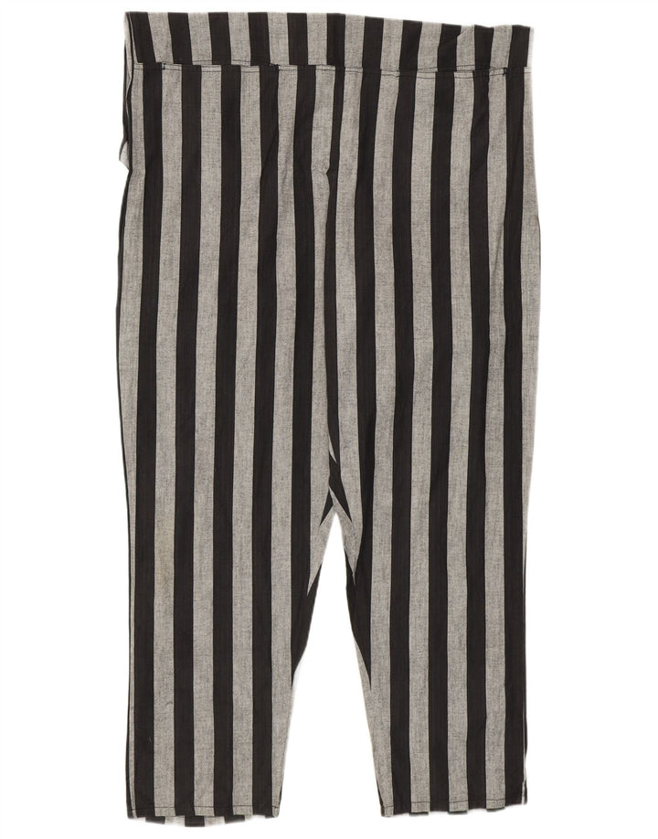 Macacão feminino vintage sem mangas UK 14 listrado preto médio