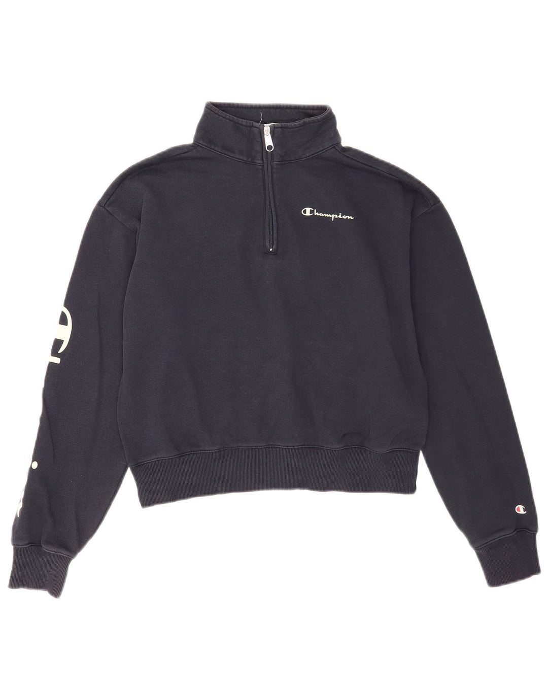 Champion moletom feminino cropped com estampa gráfica UK 14 médio azul marinho