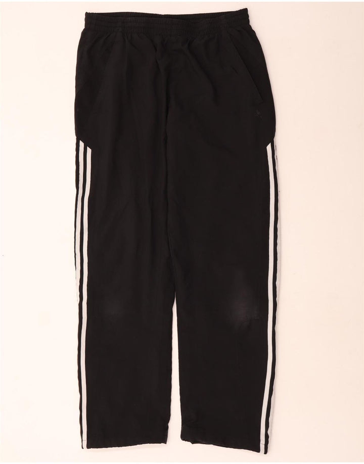 Calças de treino masculinas Adidas UK 42/44 poliéster preto grande