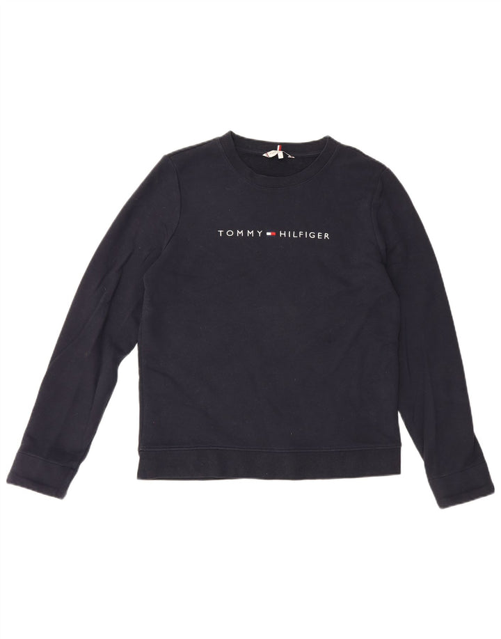 Tommy Hilfiger moletom gráfico masculino jumper pequeno algodão azul marinho