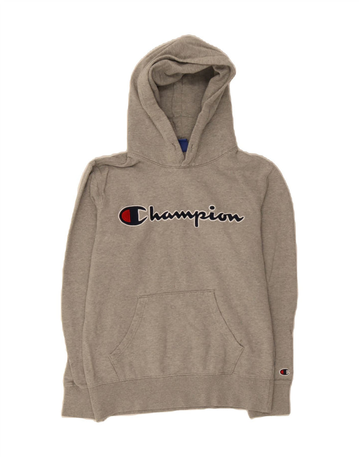 CHAMPION Mens Graphic Hoodie Jumper Small Grey Cotton Vintage Champion and Second-Hand Champion from Messina Hembry 