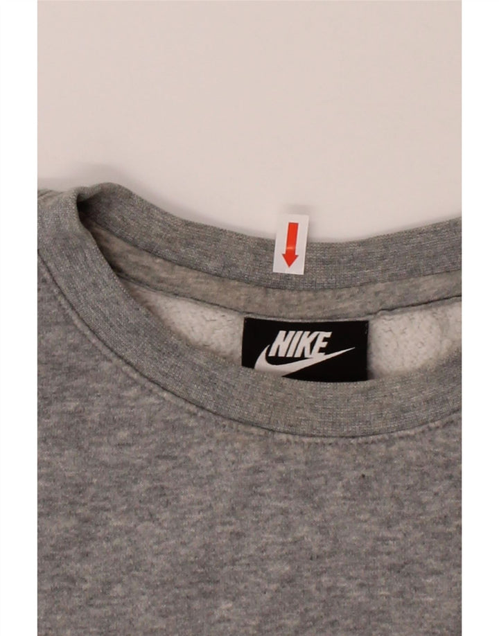NIKE Mens Moletom Jumper Médio Cinza Algodão