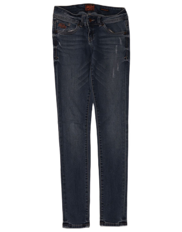Jeans skinny feminino Superdry W27 L32 algodão azul