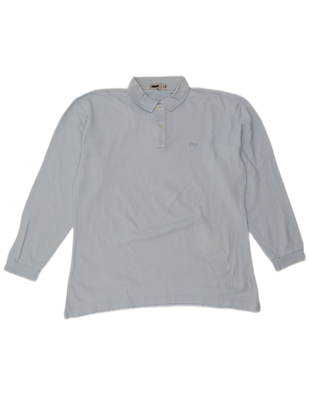 Camisa polo masculina de manga comprida FILA grande azul