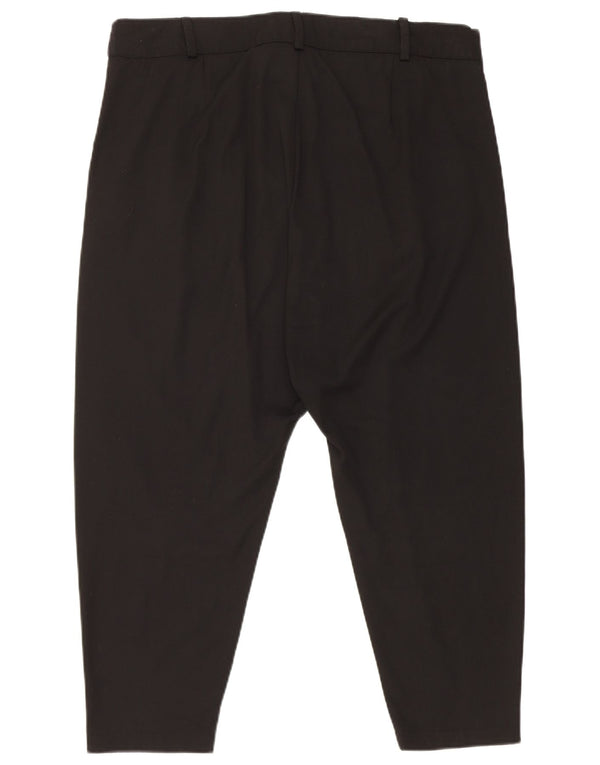 Zara Calça capri feminina com virilha larga XL W36 L19 poliéster preto