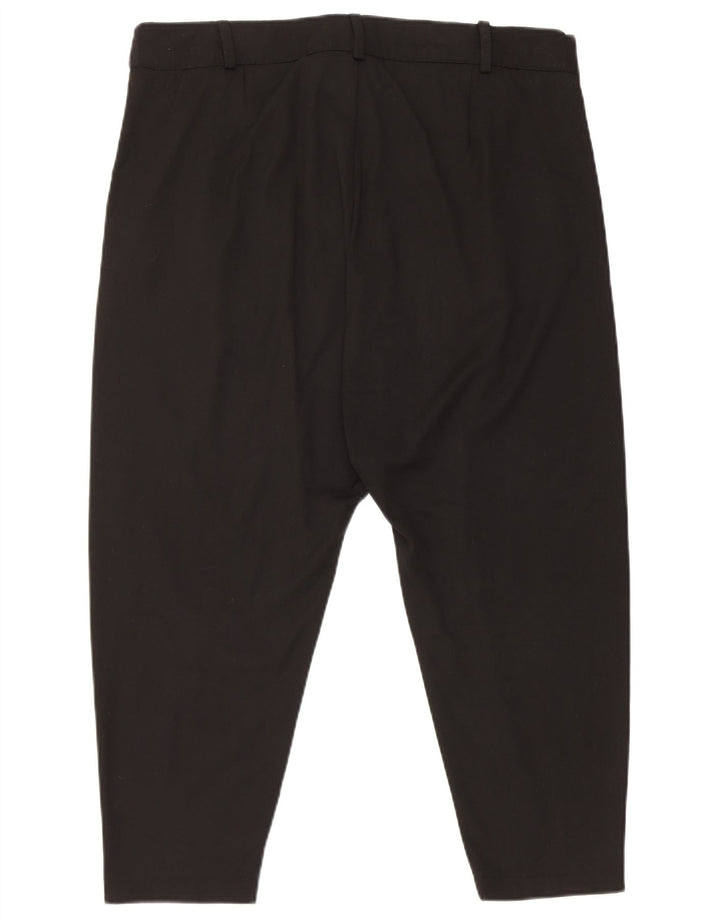 Zara Calça capri feminina com virilha larga XL W36 L19 poliéster preto