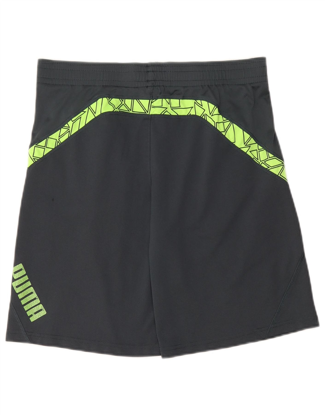 Shorts esportivos femininos PUMA US 14/16 grande poliéster geométrico cinza