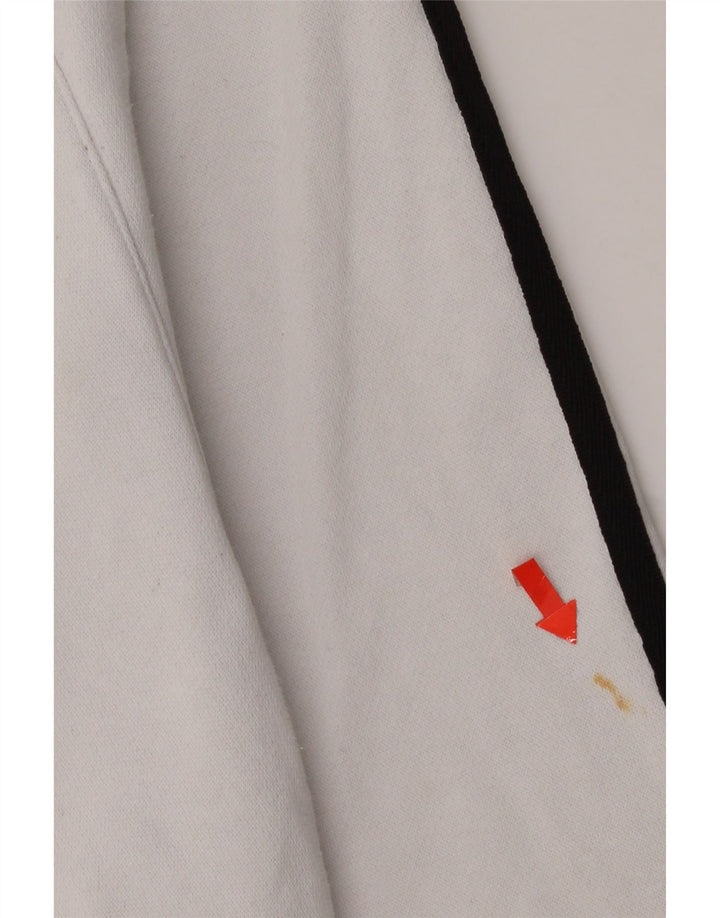 Suéter masculino Adidas com capuz e zíper gráfico médio algodão branco