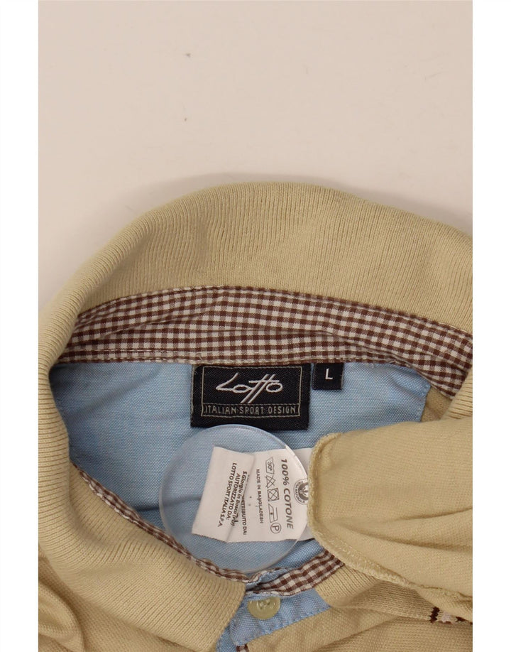 Camisa polo masculina LOTTO grande algodão bege