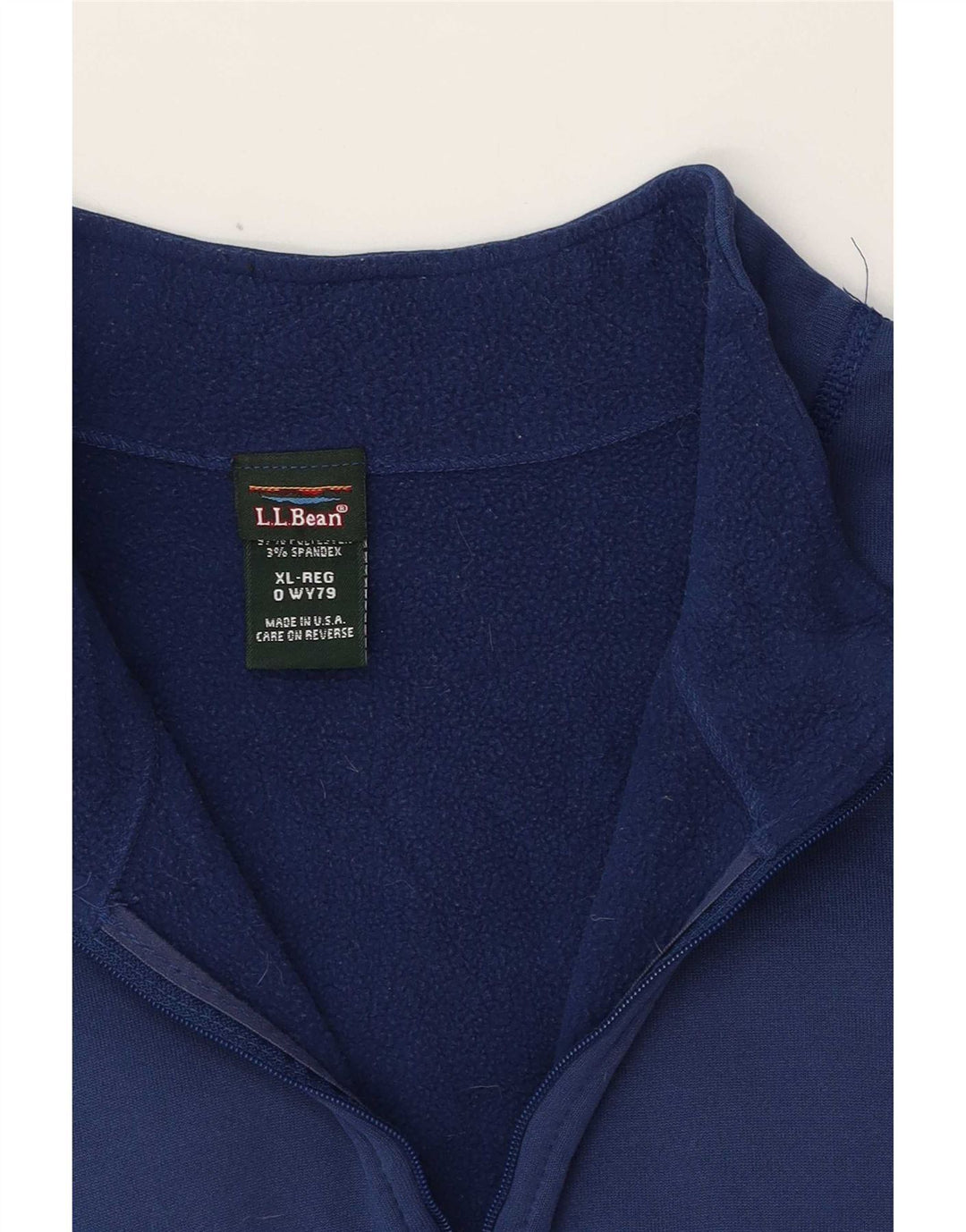 L.L.Bean Suéter masculino com zíper e gola XL azul poliéster